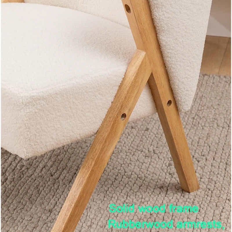 DS BS Fleece Accent Chair with Wood Legs