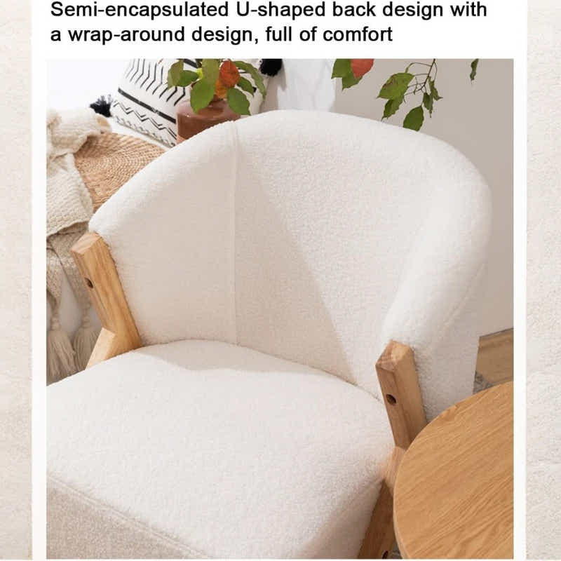 DS BS Fleece Accent Chair with Wood Legs