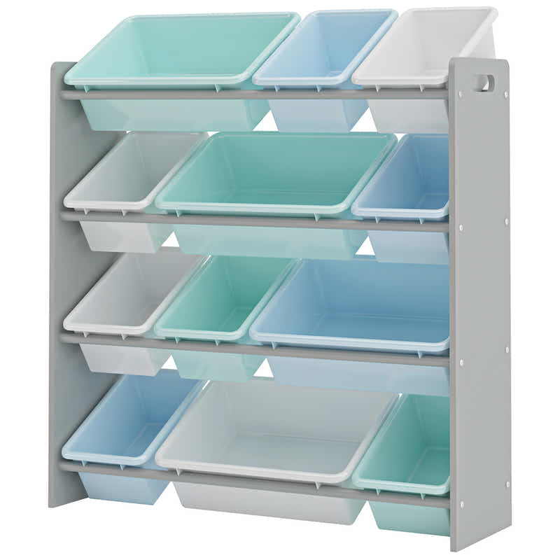 DS BS Kids toy Storage organizer with 12 plastic bins
