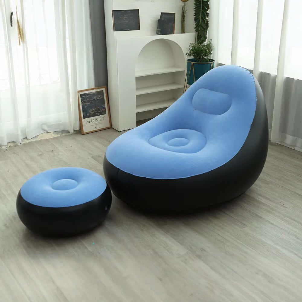 DS BS Inflatable Leisure Sofa Chair Footstoo -Light Blue