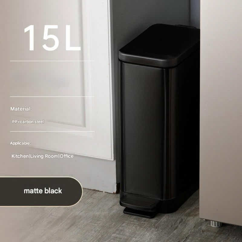 DS BS 15L Slim Kitchen Trash Can -Black