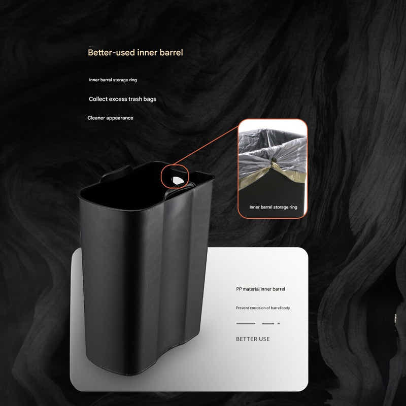 DS BS 15L Slim Kitchen Trash Can -White