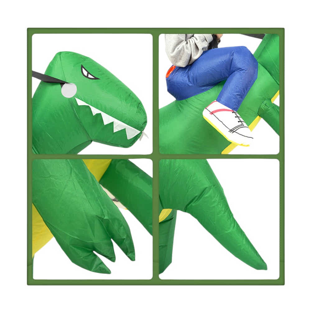 DS BS Green Inflatable Dinosaur Rider Size 150-190CM