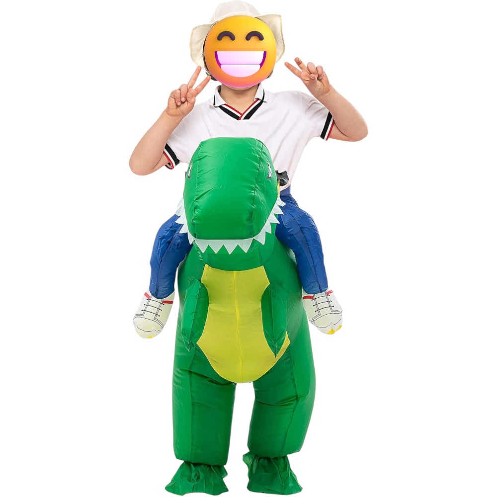 DS BS Green Inflatable Dinosaur Rider Size 125-150CM