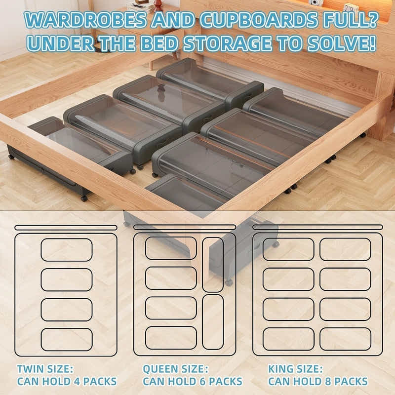 DS BS Under Bed Storage Box with Wheels