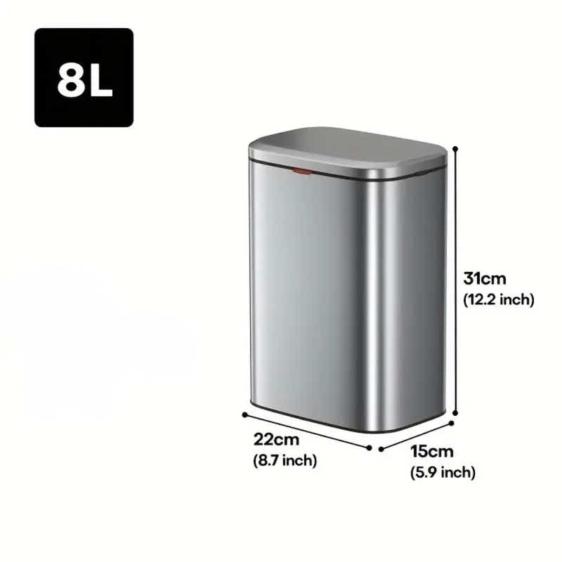 DS BS 8L Hanging Kitchen Trash Bin - Silver