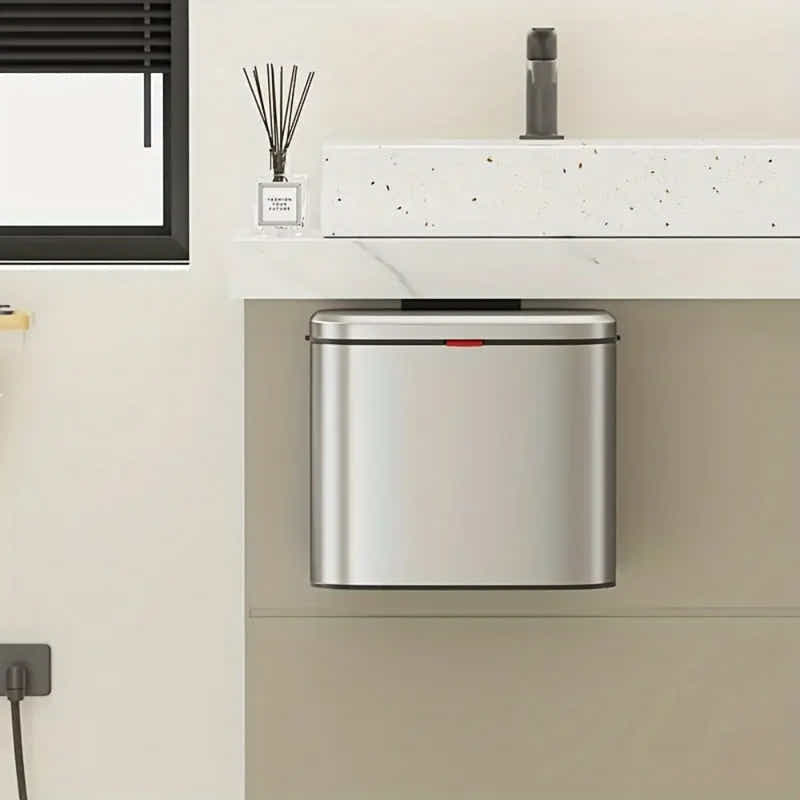 DS BS 4L Hanging Kitchen Trash Bin - Silver