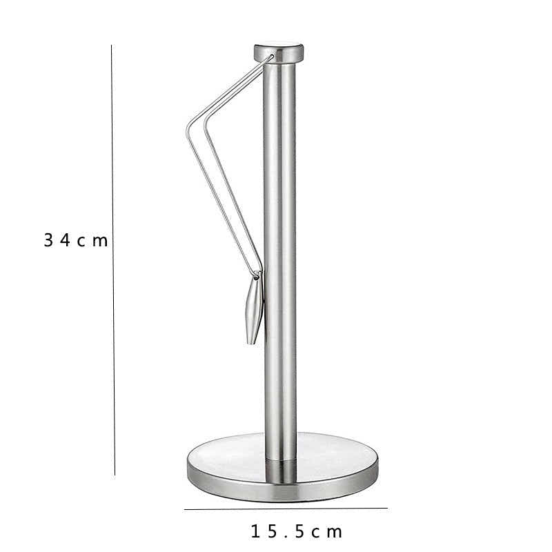 DS BS Stainless Steel Paper Towel Holder with Tension Arm - Silver
