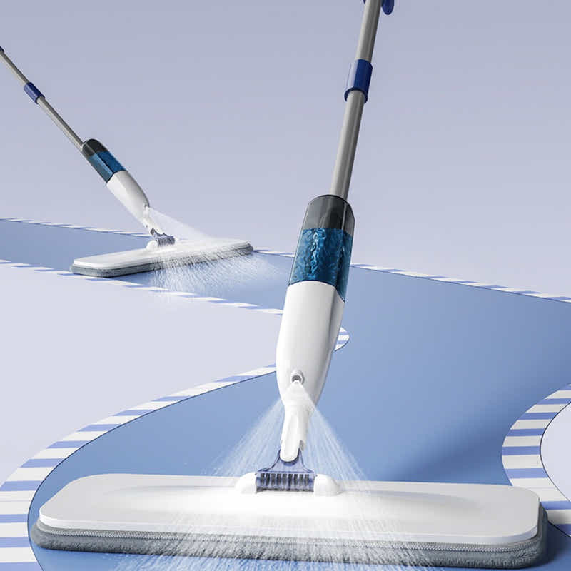 DS BS Flat Spray Mop Set – Includes 5 Microfiber Pads Scraper Water Tank
