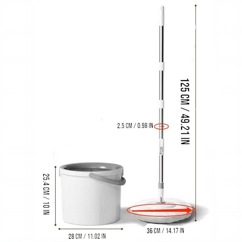 DS BS Spin Mop and Bucket Set – 360° Rotating Microfiber Mop with Telescopic Handle