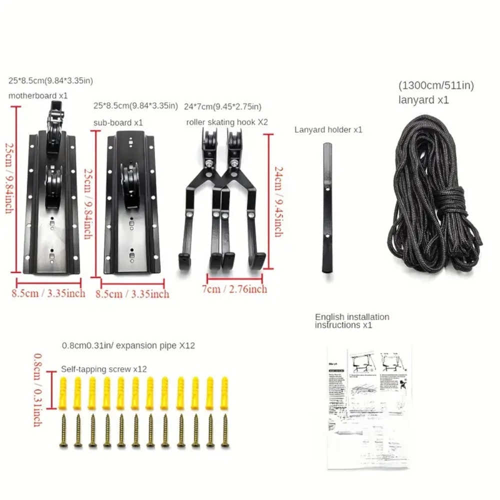 DS BS Ceiling Mounted Bike and Kayak Storage Hoist Garage Pulley System