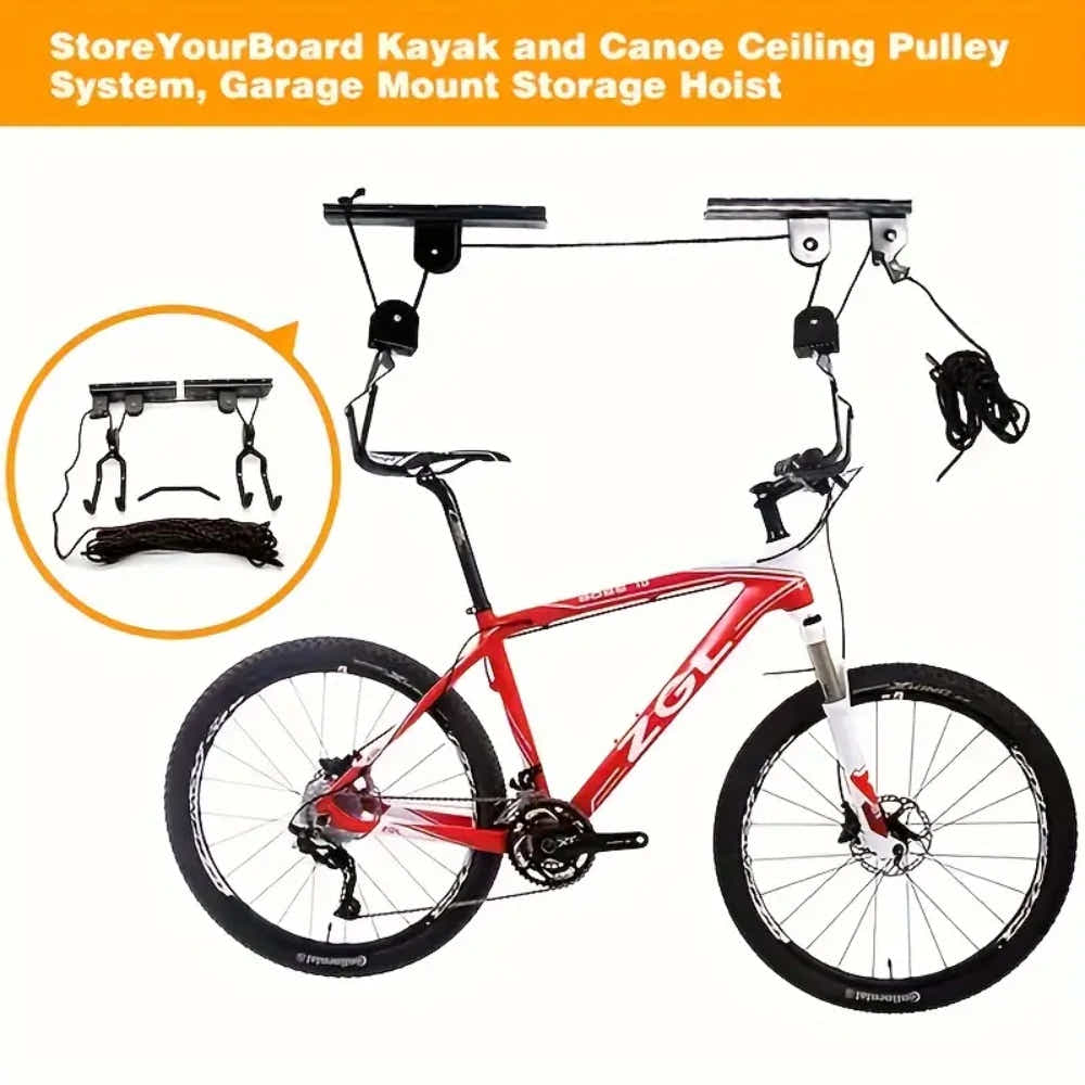 DS BS Ceiling Mounted Bike and Kayak Storage Hoist Garage Pulley System