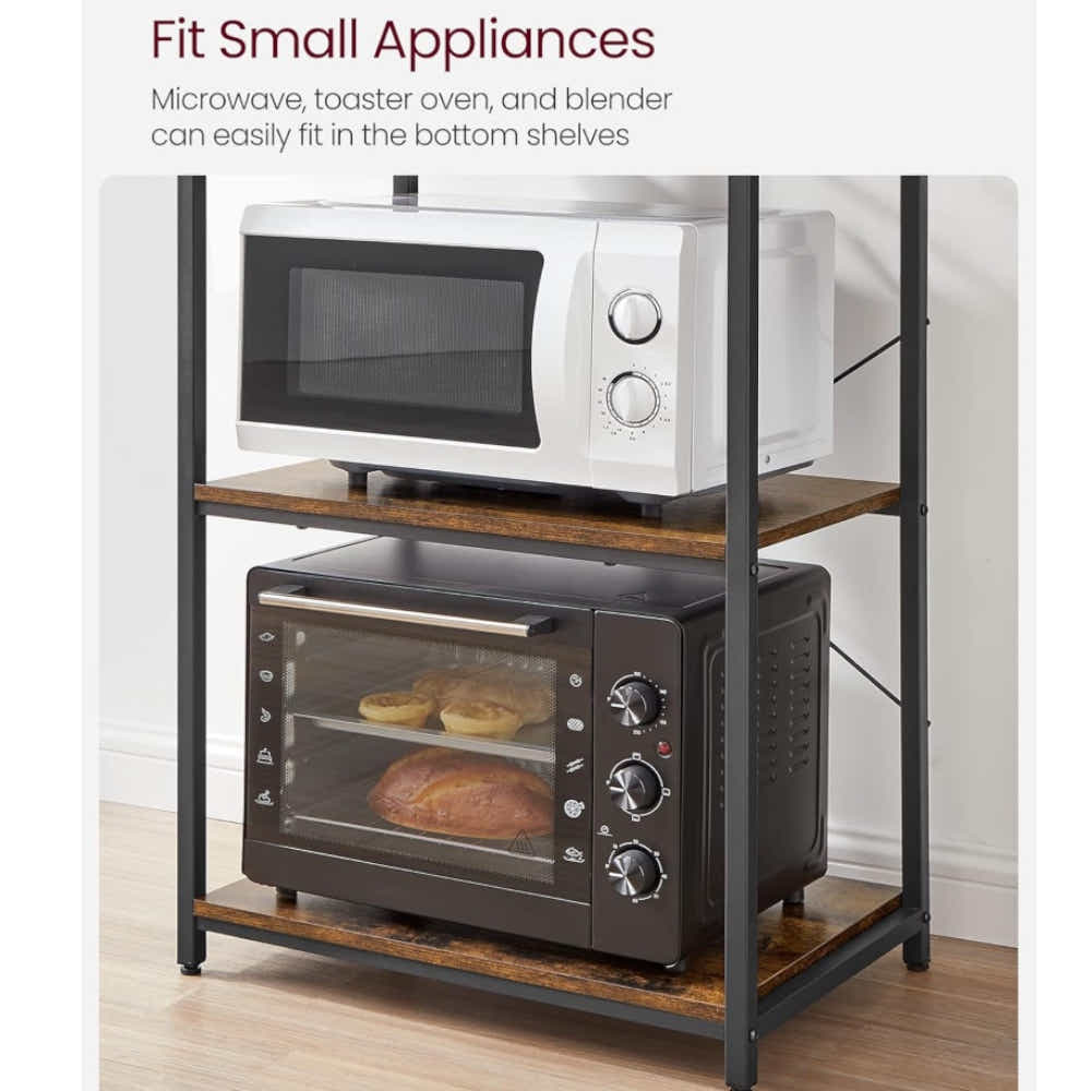 DS BS 6-Tier Kitchen Microwave Oven Rack - Rustic Brown