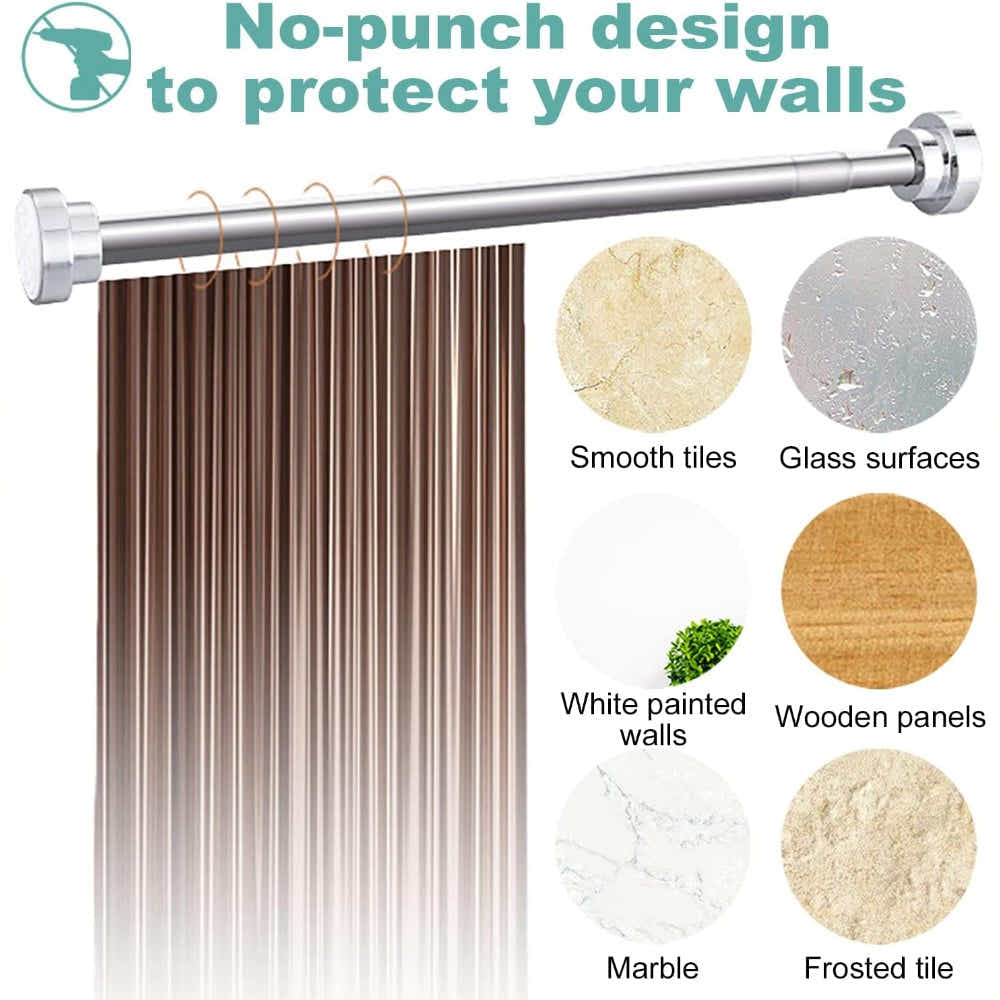 DS BS Stainless Steel Telescopic Curtain Rod –Adjustable 105–170cm