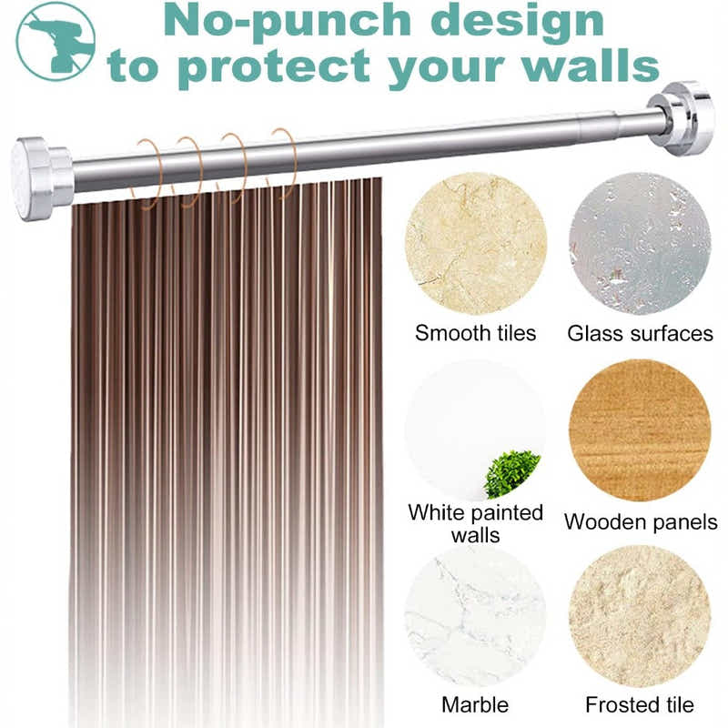 DS BS Stainless Steel Telescopic Curtain Rod –Adjustable 85–140cm