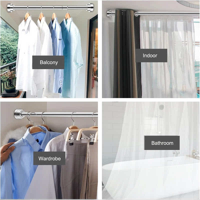 DS BS Stainless Steel Telescopic Curtain Rod –Adjustable 85–140cm
