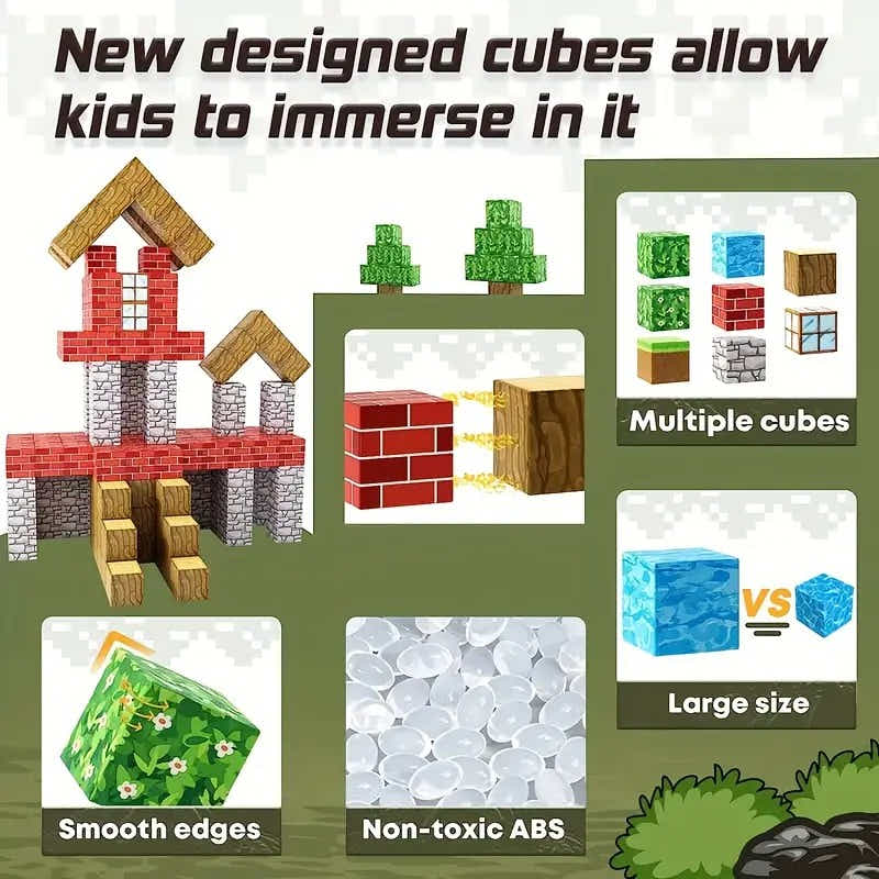 DS BS 64 PCS Magnetic Cube Block Set Construction Toy