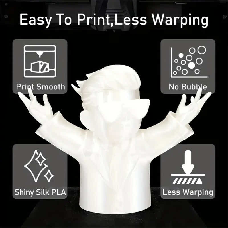 DS BS Silk PLA Filament 1.75mm 1KG for 3D Printer -White