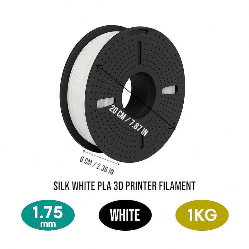 DS BS Silk PLA Filament 1.75mm 1KG for 3D Printer -White