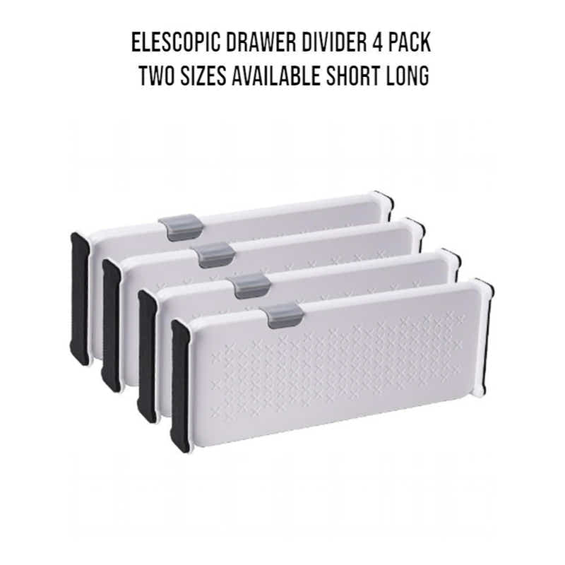 DS BS 4-Pack Telescopic Drawer Dividers – Long Style 37.5-54cm