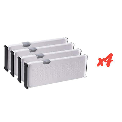 DS BS 4-Pack Telescopic Drawer Dividers – Short Style 27.5-44cm