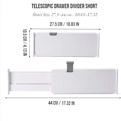 DS BS 4-Pack Telescopic Drawer Dividers – Short Style 27.5-44cm