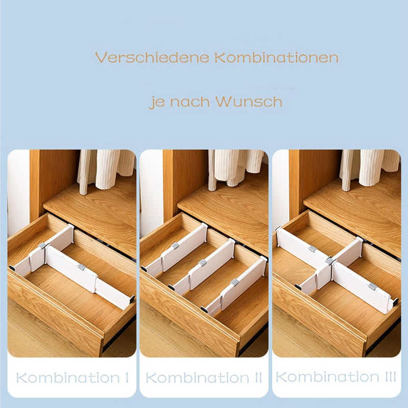 DS BS 4-Pack Telescopic Drawer Dividers – Short Style 27.5-44cm