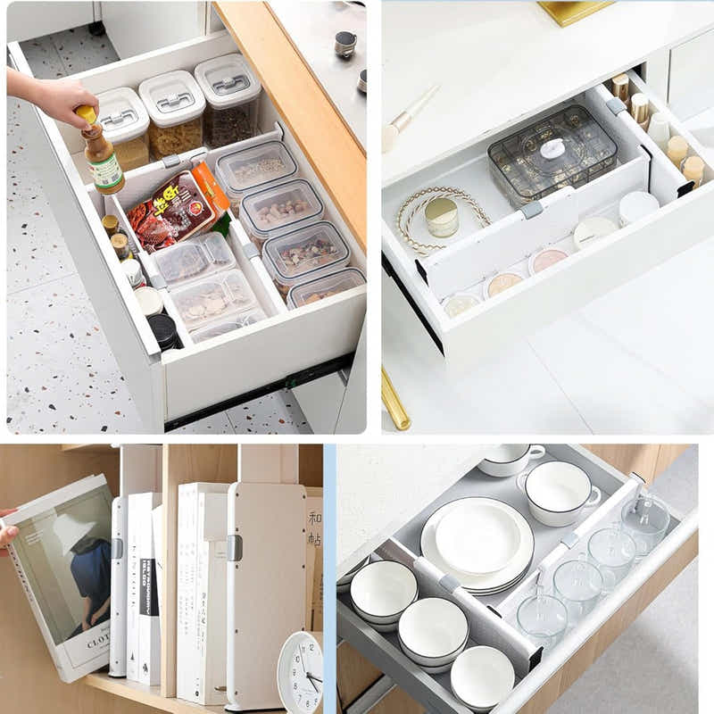 DS BS 4-Pack Telescopic Drawer Dividers – Short Style 27.5-44cm