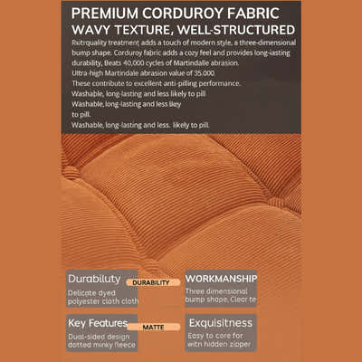 DS BS Double Seated Foam Sofa with Corduroy Fabric