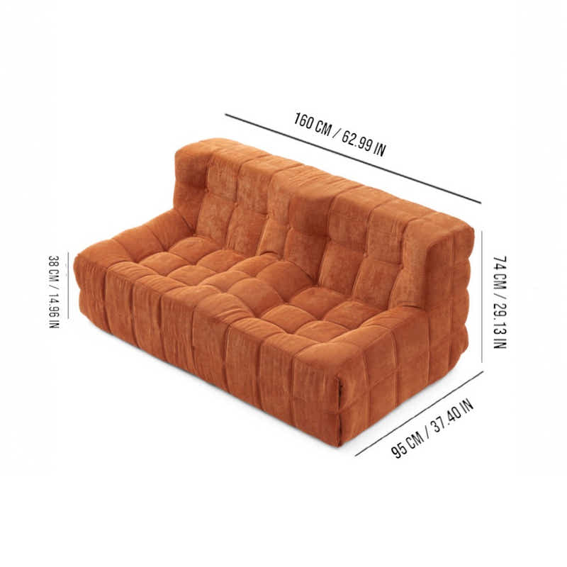 DS BS Double Seated Foam Sofa with Corduroy Fabric