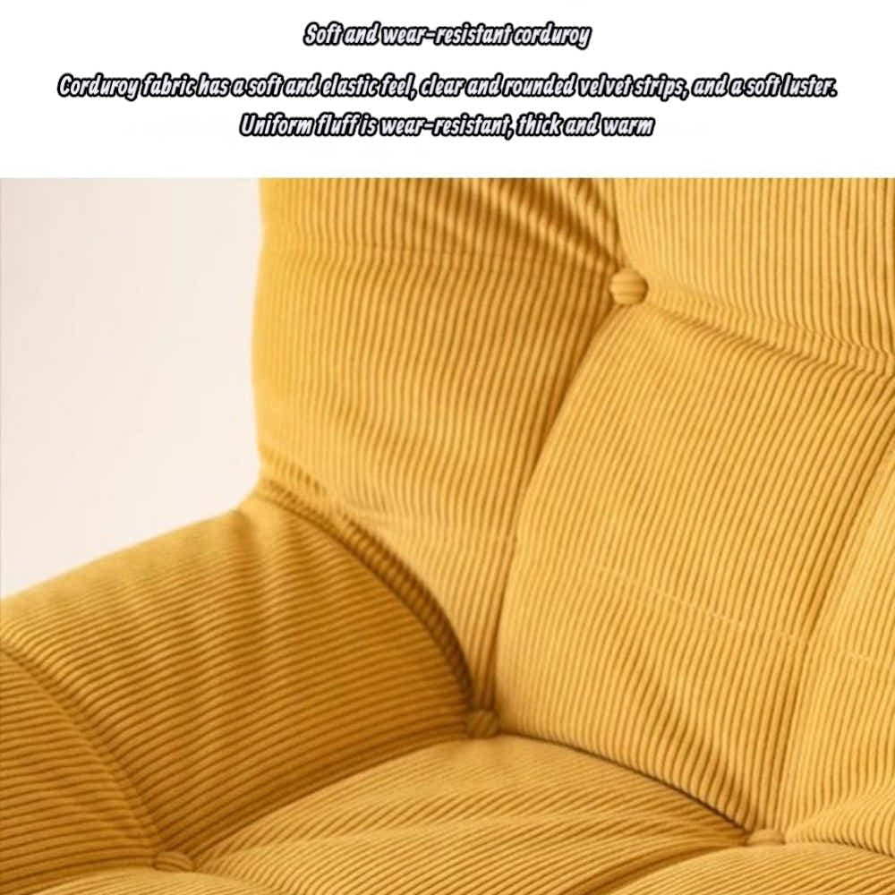 DS BS Single Seated Foam Sofa with Corduroy Fabric - Green