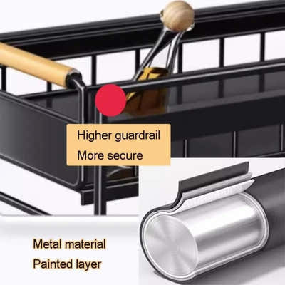 DS BS Double Tier Sliding Kitchen Storage Rack Under Sink Organizer