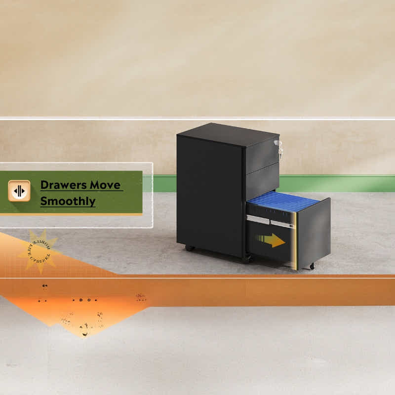 DS BS Office Cabinet with Wheels and Lock 39×52×60cm