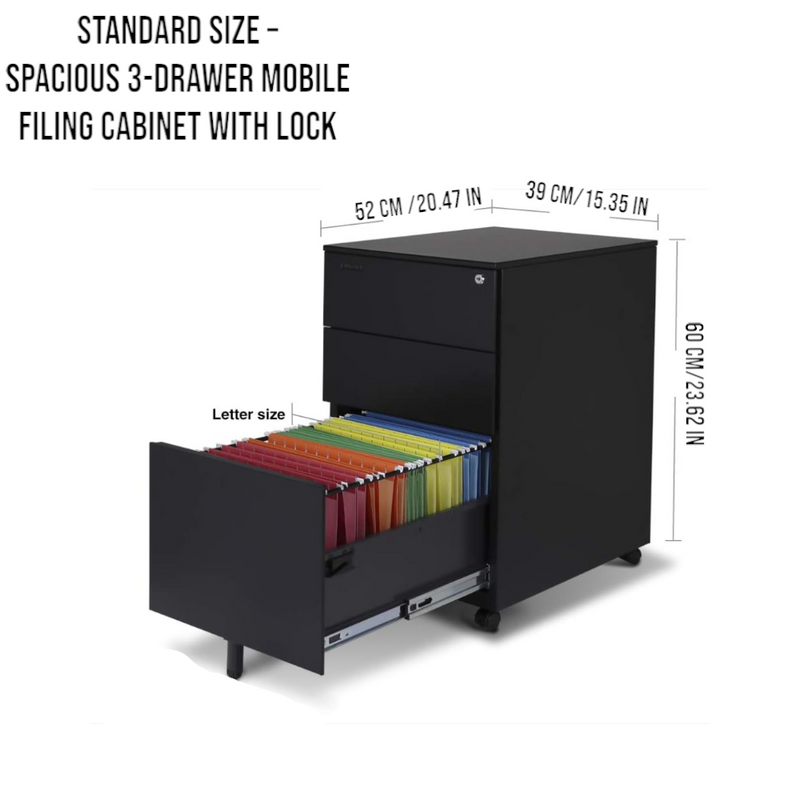 DS BS Office Cabinet with Wheels and Lock 39×52×60cm