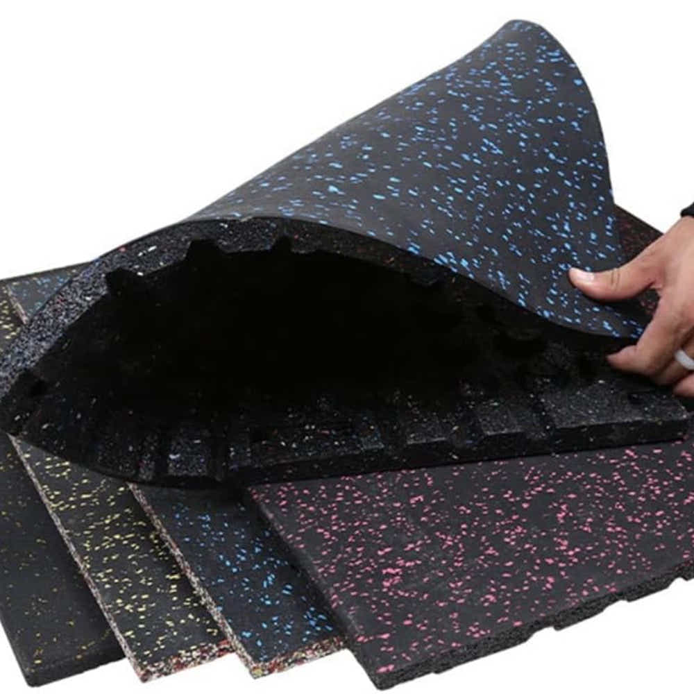 DS BS 4 Pack Heavy-Duty Interlocking Rubber Gym Floor Mats – 50×50×2.5CM