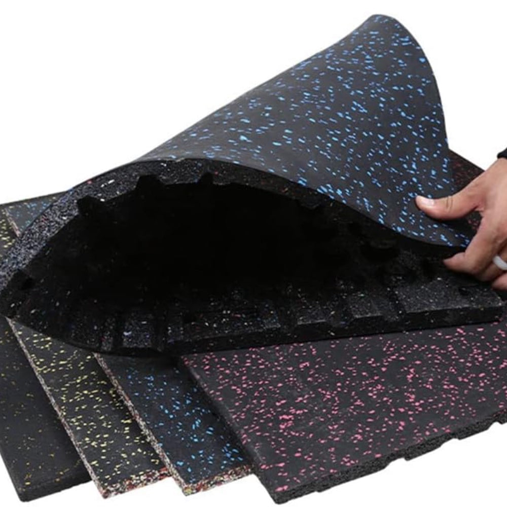 DS BS 4 Pack Heavy-Duty Interlocking Rubber Gym Floor Mats – 50×50×2.5CM