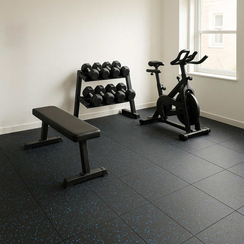 DS BS 4 Pack Heavy-Duty Interlocking Rubber Gym Floor Mats – 50×50×2.5CM