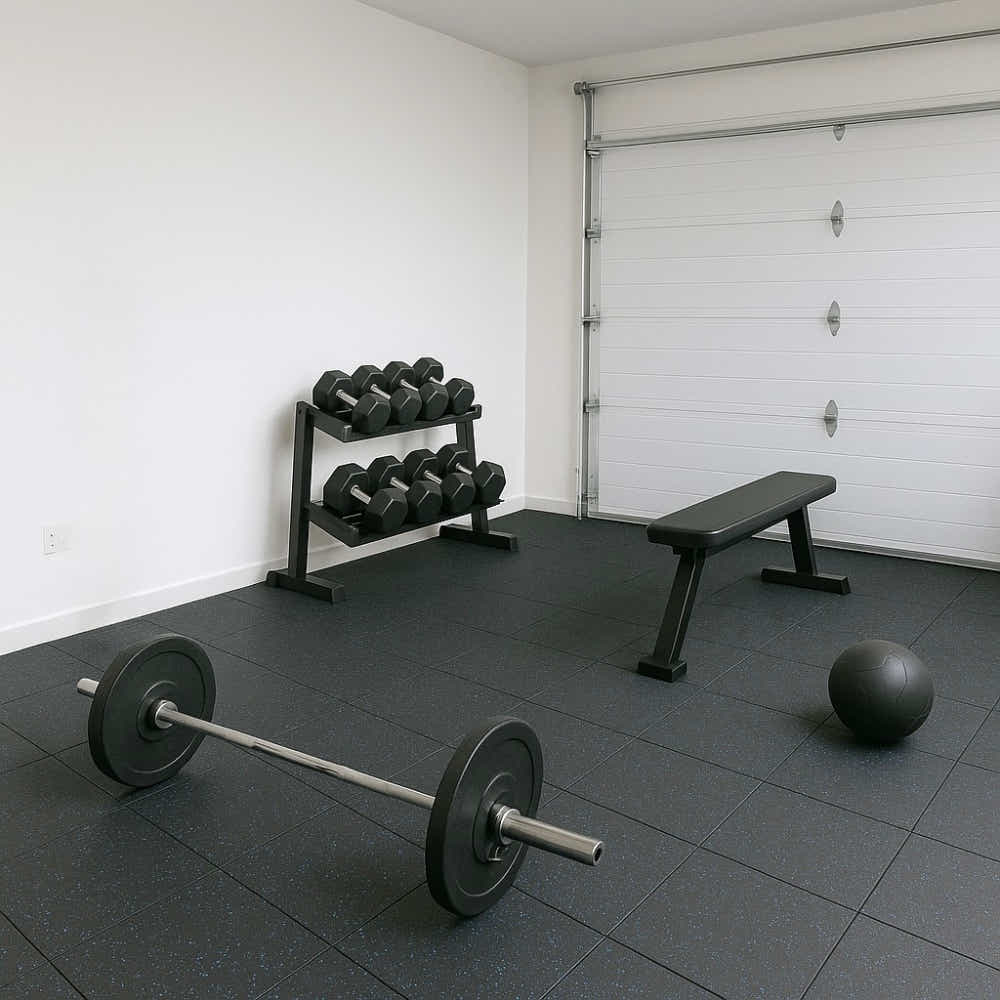 DS BS 4 Pack Heavy-Duty Interlocking Rubber Gym Floor Mats – 50×50×2.5CM