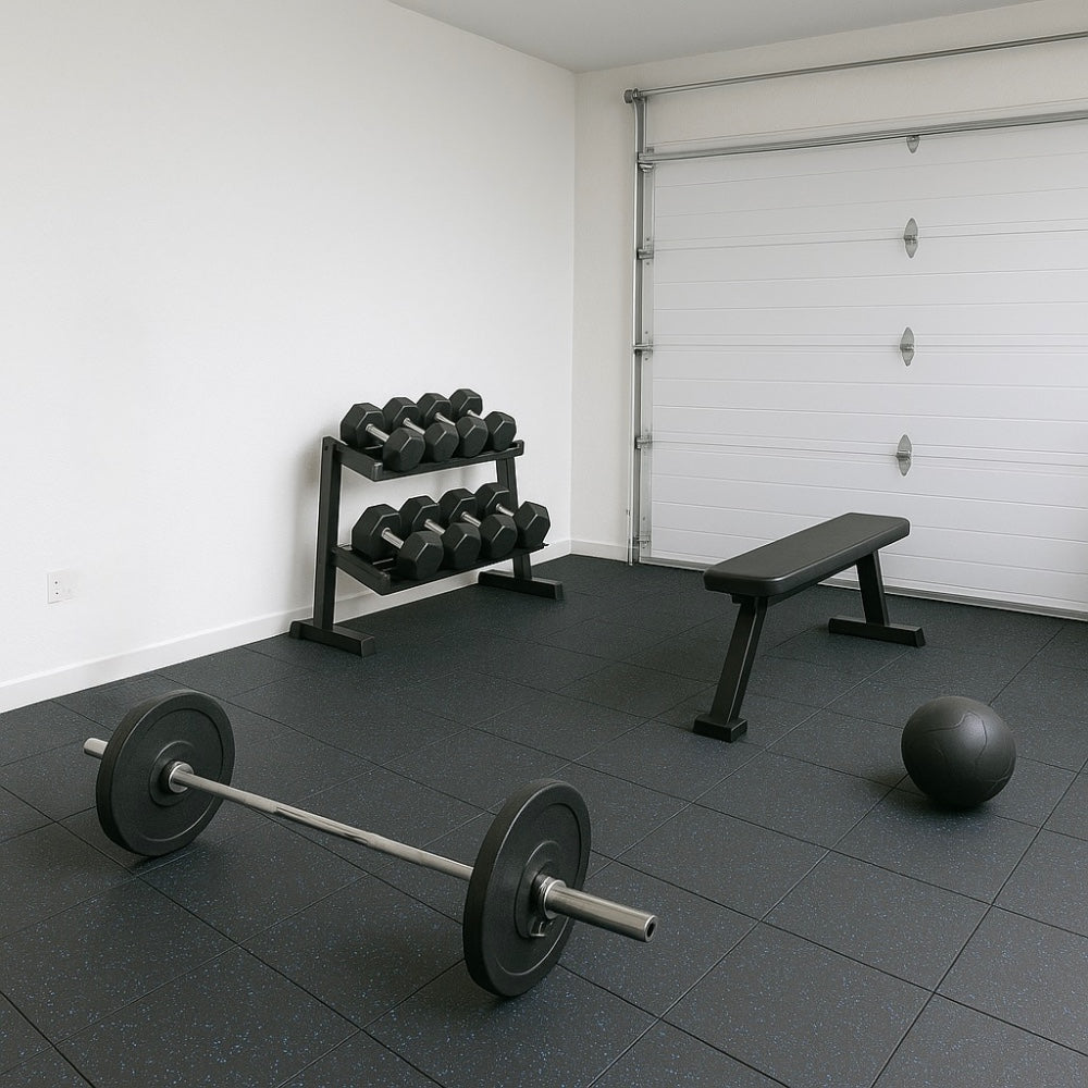 DS BS 4 Pack Heavy-Duty Interlocking Rubber Gym Floor Mats – 50×50×2.5CM