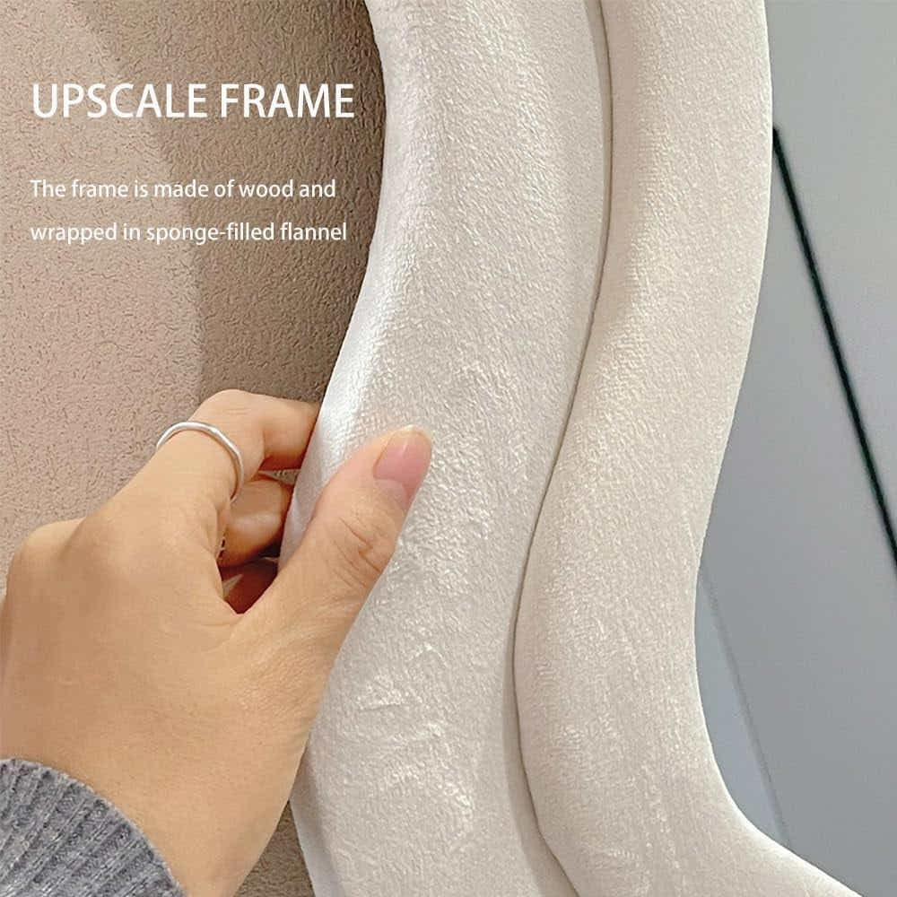 DS BS Wavy-Frame Full Length Mirror with Plush Fabric Trim -170x70cm