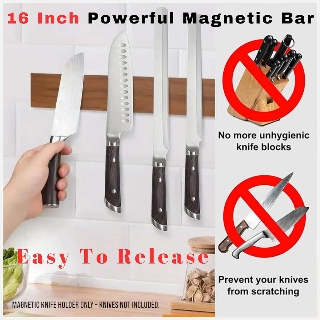 DS BS Magnetic Knife Holder Wall Mount Strip