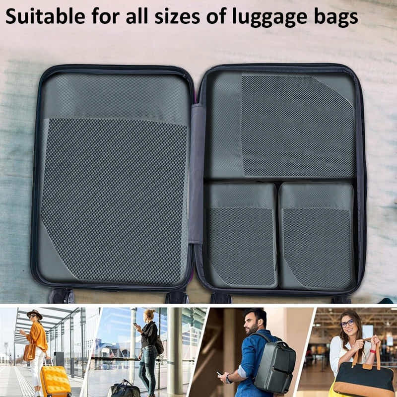 DS BS 6pcs Compression Packing Cubes Travel Luggage Organizer Set - Grey