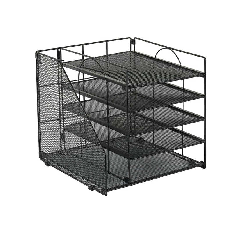DS BS 5 Tier Paper Tray Organizer with File Holder