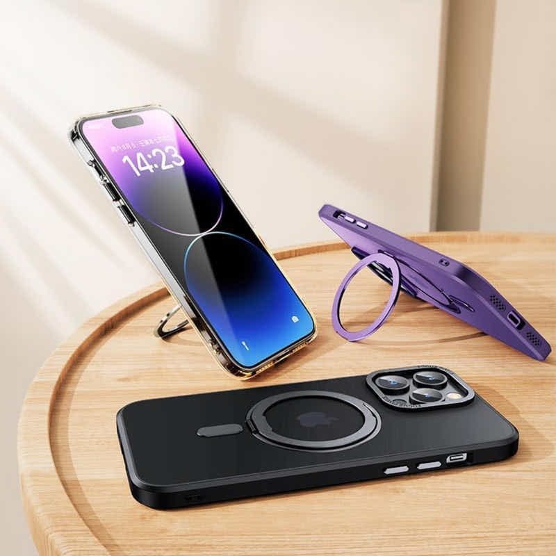 DS BS iPhone 16 Pro Case with 360°Rotatable Magnetic Ring Stand