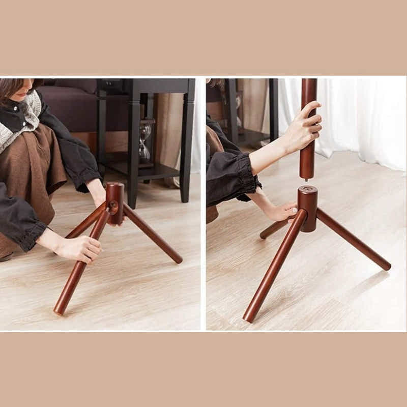 DS BS Wooden Coat Tree with 8 Hooks -Walnut