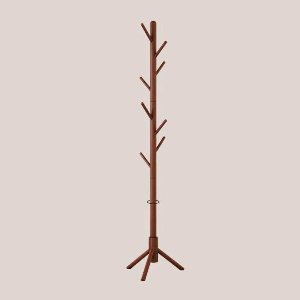 DS BS Wooden Coat Tree with 8 Hooks -Walnut