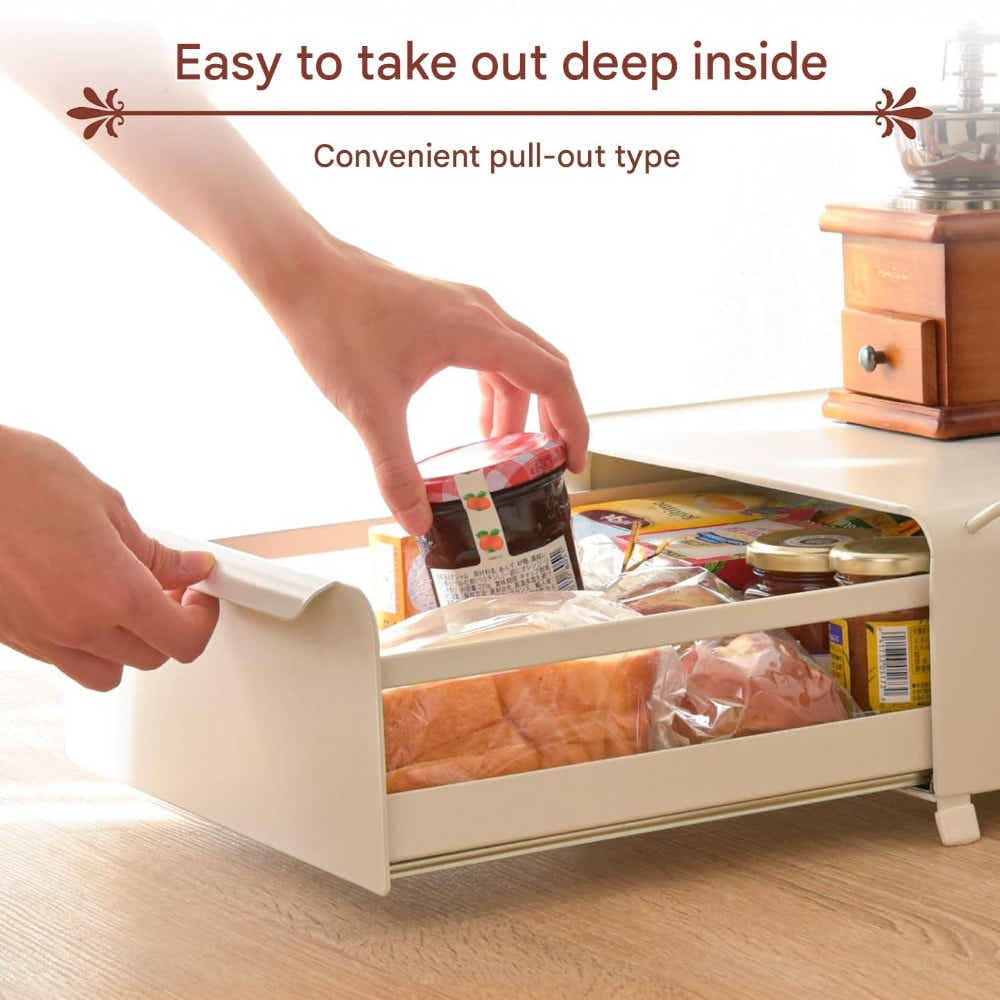 DS BS Coffee Machine Organizer with Pull-Out Drawer Countertop Storage Organizer