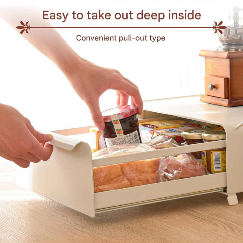 DS BS Coffee Machine Organizer with Pull-Out Drawer Countertop Storage Organizer