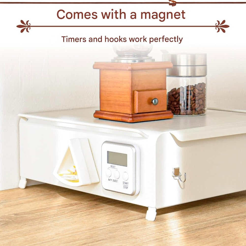 DS BS Coffee Machine Organizer with Pull-Out Drawer Countertop Storage Organizer