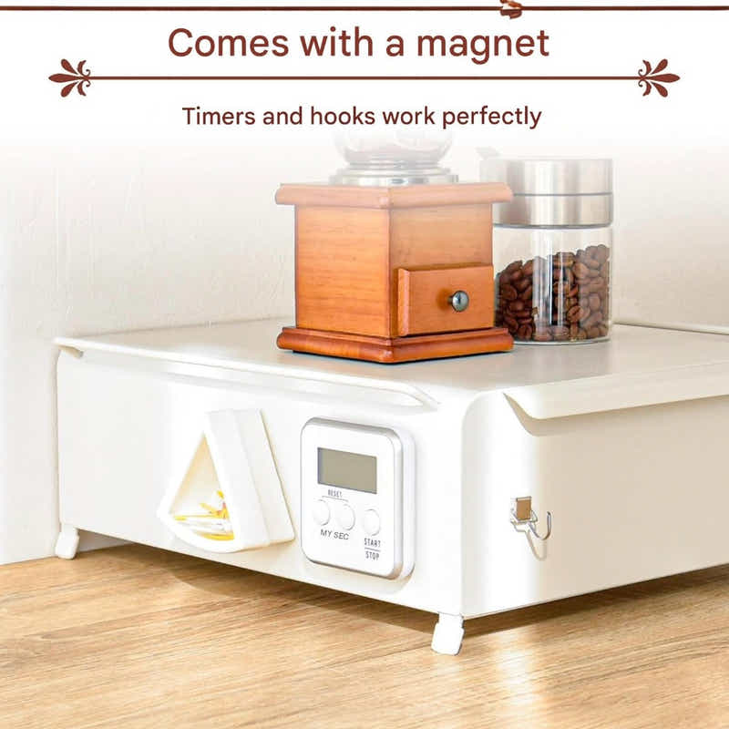 DS BS Coffee Machine Organizer with Pull-Out Drawer Countertop Storage Organizer